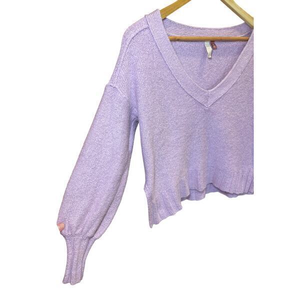 Anthropologie Pilcro Oversized Deep V-Neck Sweater Lilac Lavender Purple XXS - Picture 6 of 15